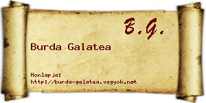 Burda Galatea névjegykártya